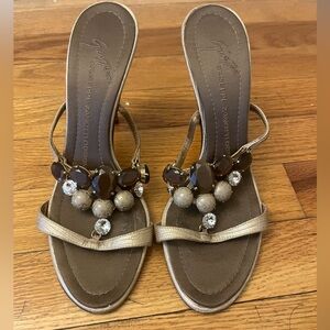 Giuseppe Zanotti gold and embellished heels size 37.5